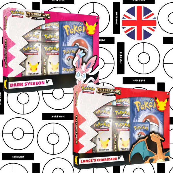 Pokémon 25th Anniversary Celebrations Lance’s Charizard V & Dark Sylveon Collection set Pokemart.be